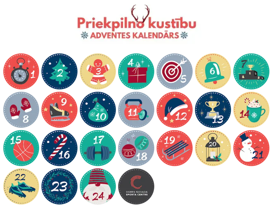 Pievienojies "Priekpilno kustību adventes kalendārs" aktivitātēs